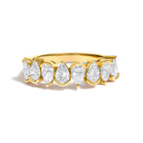 14K White Gold 1 2/3 Cttw Lab Grown Pear Diamond Band Ring Bezel Setting