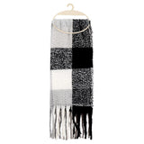 Eklips Black Grey Cream Plaid Scarf Cozy Winter Wrap