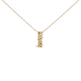 14K Yellow Gold Bezel Set 1/7 Cttw Diamond Vertical Bar Pendant Necklace