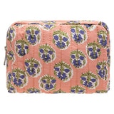 Eklips Quilted Cosmetic Bag: Stylish & Compact Makeup Organizer - Perfect Travel Size.