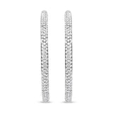 18K White Gold 2.00 Cttw Round-Cut Diamond Inner-Outer Hoop Earrings (F-G Color, VS1-VS2 Clarity)