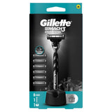 Gillette Mach3 Charcoal Razor with 5 Refill Blades & Stand