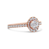18K Rose Gold 1/2 Cttw Composite Marquise Composite Diamond Oval Shaped Halo Engagement Ring (F-G Color, VS1-VS2 Clarity) - Ring Size 7