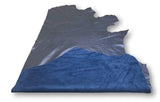 Navy Metallic Natural Grain Chrome-Tanned Cowhide – Metallic Foil Finish, 1.1–1.3 mm (3 oz), ~20 Sq Ft