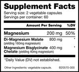 NutraBio Magnesium 200 mg - 120 Capsules