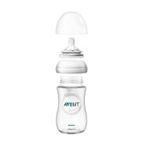 Philips Avent Natural Baby Bottle 120ml - BPA-Free Borosilicate Glass, Anti-Colic Valve