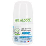 SO'BİO Natural Aloe Vera Deodorant Roll-On for Women - 24 Hour Odor Protection, Organic & Chemical-Free