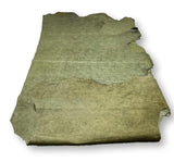 Olive Green Large Floral Embossed Cowhide