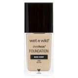 Wet n Wild Photo Focus Foundation Nude Ivory - High Coverage Matte Liquid Foundation for Flawless Finish