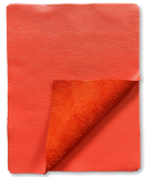 Orange Natural Grain Deer-Tanned Cowhide –  Full Aniline Finish, 1.1–1.3 mm (3 oz), Pre-Cut Leather Sheets (8.5" × 11")