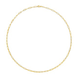 Solid 14K Yellow Gold 2.5mm Paperclip Chain Necklace Unisex 18" Inches