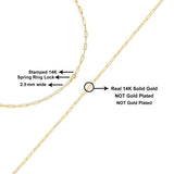 Solid 14K Yellow Gold 2.5mm Paperclip Chain Necklace Unisex 18" Inches