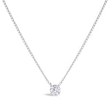 14K White Gold Floating 1/2 Cttw Lab Grown Diamond Solitaire Pendant Necklace - 18" Inches