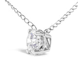 14K White Gold Floating 1/2 Cttw Lab Grown Diamond Solitaire Pendant Necklace - 18" Inches