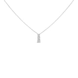 14K White Gold 1/2 Cttw Lab Grown Diamond Three Stone Pendant Necklace