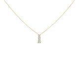 14K White Gold 1/2 Cttw Lab Grown Diamond Three Stone Pendant Necklace