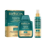 Bioxcin Keratin & Argan Hair Care Set: Repair, Strengthen & Prevent Hair Loss - Sulfate Free Shampoo & Leave-In Conditioner for Damaged Hair