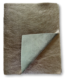 Pewter Metallic Natural Grain Chrome-Tanned Cowhide – Metallic Foil Finish, 1.1–1.3 mm (3 oz), Pre-Cut Leather Sheets (8.5" × 11")