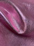 Pink Metallic Natural Grain Chrome-Tanned Cowhide – Metallic Foil Finish, 1.1–1.3 mm (3 oz), ~20 Sq Ft