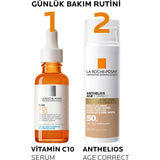La Roche Posay Anthelios Age Correct Daily Tinted Cream SPF50+ - Tinted Sunscreen Cream for Anti-Aging & Sensitive Skin
