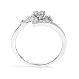 .925 Sterling Silver Diamond Accent "MOM" Heart Ring (J-K Color, I2-I3 Clarity) - Ring Size 7