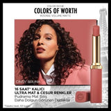 L'Oreal Paris Color Riche Colors of Worth Nude Audacious Lipstick: Volumizing Matte Finish with Hyaluronic Acid, Long-Lasting Nude Shade