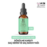 Hoito Rosemary & Peppermint Hair Oil: Superfood Anti-Hair Loss & Scalp Treatment - Promotes Hair Growth, Thickening, and Repair (1.69 fl oz)