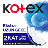 Kotex Ultra Gece Hijyenik Ped - Overnight Sanitary Pads for Women, Leakproof & Comfortable Feminine Hygiene Products
