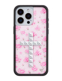 Stud Cross Forget Me Not Floral | Pink iPhone Case