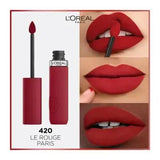 Loreal Paris Infaillible Matte Resistance Lipstick - 420 Le Rouge, Long-Lasting Matte Finish Lip Color