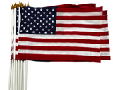 12pc 18"x12" American Flag - 23.5" Pole Flag Spearhead Flags Handheld Flags USA
