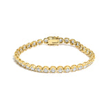 14K Yellow Gold 5.0 Cttw Diamond Scalloped Link Tennis Bracelet