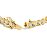 14K Yellow Gold 5.0 Cttw Diamond Scalloped Link Tennis Bracelet