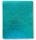 Turquoise Metallic Natural Grain Chrome-Tanned Cowhide – Metallic Foil Finish, 1.1–1.3 mm (3 oz), Pre-Cut Leather Sheets (8.5" × 11")