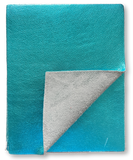 Turquoise Metallic Natural Grain Chrome-Tanned Cowhide – Metallic Foil Finish, 1.1–1.3 mm (3 oz), Pre-Cut Leather Sheets (8.5" × 11")