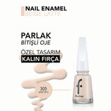 Flormar Nail Enamel - Beige Latte 305 | High Pigment, Long-Lasting