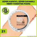 Maybelline Superstay Hybrid Powder Foundation - 30: 24H Matte Finish, Full Coverage, Water-Resistant & Vegan - Your Long-Lasting Flawless Look Awaits.