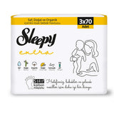 Sleepy Extra Baby Wet Wipes for Sensitive Skin 3 x 70 Pack