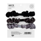 Eklips Satin Elastic Hair Ties Gentle Hold Black 3-Pack
