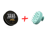 SoapCover, Gray Hair Coverage Soap, Hair Darkening Compressed Soap Bar, 1.7 Oz with Scalp Massager Hair Brush