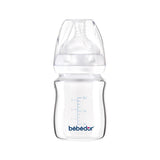 Bebedor Glass Baby Bottle: Heat Resistant, Wide Neck, Anti-Colic & Leak-Proof - Newborn Feeding Essential