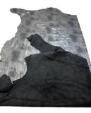 Black/Graphite Distressed Metallic Nubuck Cowhide – Full Grain, Chrome-Tanned, Italian Foil Finish, 1.1–1.3 mm (3 oz), ~20 Sq Ft