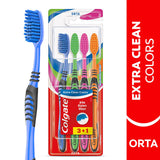 Colgate Manual Toothbrush with Tongue Cleaner - Extra Clean Colors for Effective Oral Hygiene