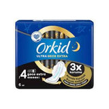 Orkid Ultra Night Sanitary Pads for Women - Extra Hygiene & Comfort, 6 Count