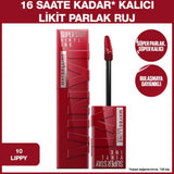 Maybelline New York Super Stay Vinyl Ink Long-Lasting Liquid Lipstick - 16 Hour Wear, Non-Sticky, Easy Application