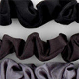 Eklips Satin Elastic Hair Ties Gentle Hold Black 3-Pack