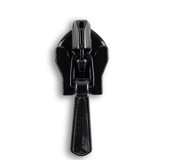 Zipper Pull Replacements ~ YKK Handbag Slider #4.5 Coil Long Pull N/L Slider  ~ Black (12 Sliders / Pack)