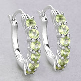 1.20 Carat Genuine Peridot .925 Sterling Silver Earrings