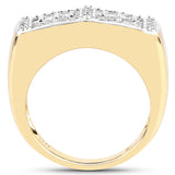 14K Yellow Gold Plated 0.19 Carat Genuine White Diamond .925 Sterling Silver Ring