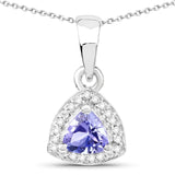 3.22 Carat Genuine Tanzanite & White Topaz .925 Sterling Silver Ring